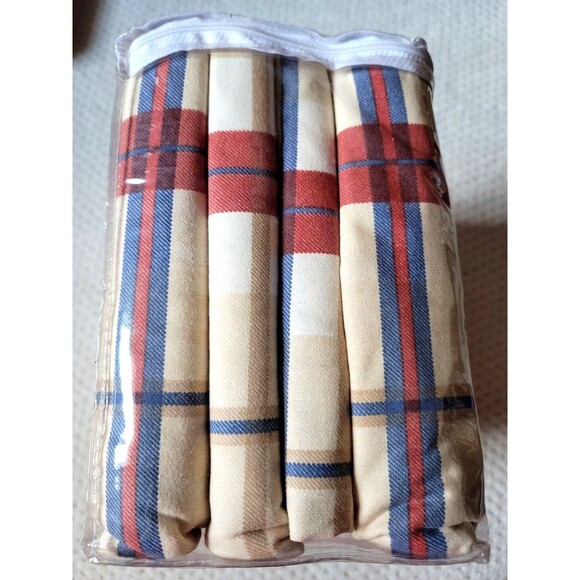 NEW Colormate FULL Flannel Sheet Set Pillowcases Flat 100% Cotton PLAID CHECK - Picture 6 of 6